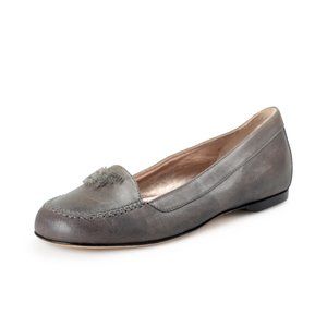 Gianfranco Ferre GF Gray Leather Flats Shoes